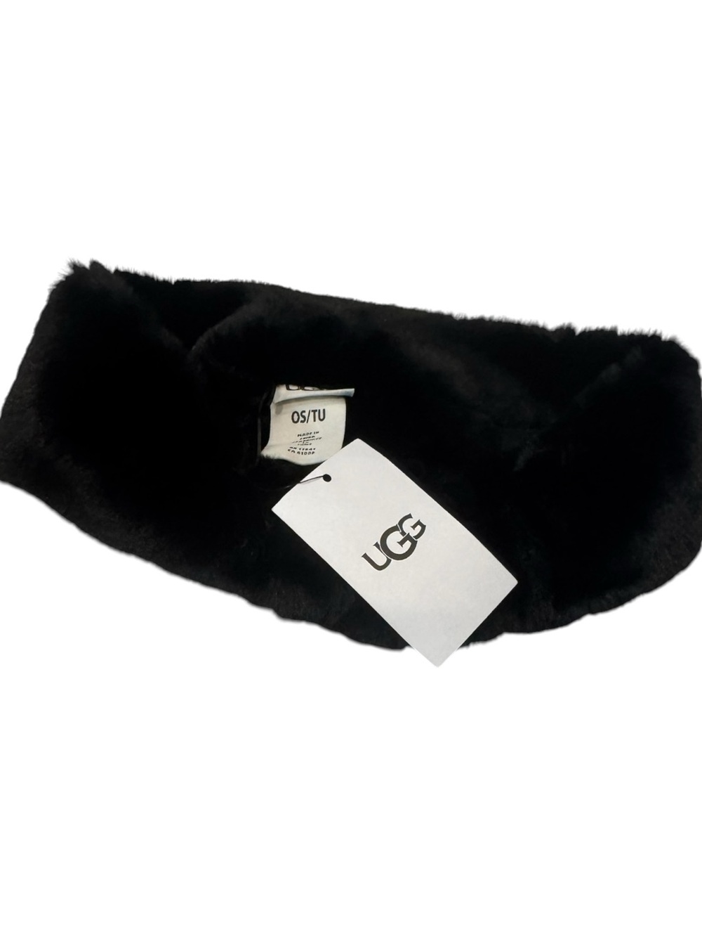 NWT UGG WOMENS BLACK FAUX FUR HEADBAND ONE SIZE - Picture 12 of 16